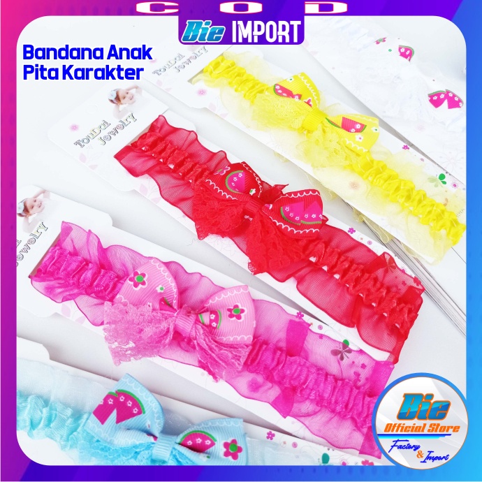 Bandana Anak Korea Renda Karakter Premium Impor Best Seller