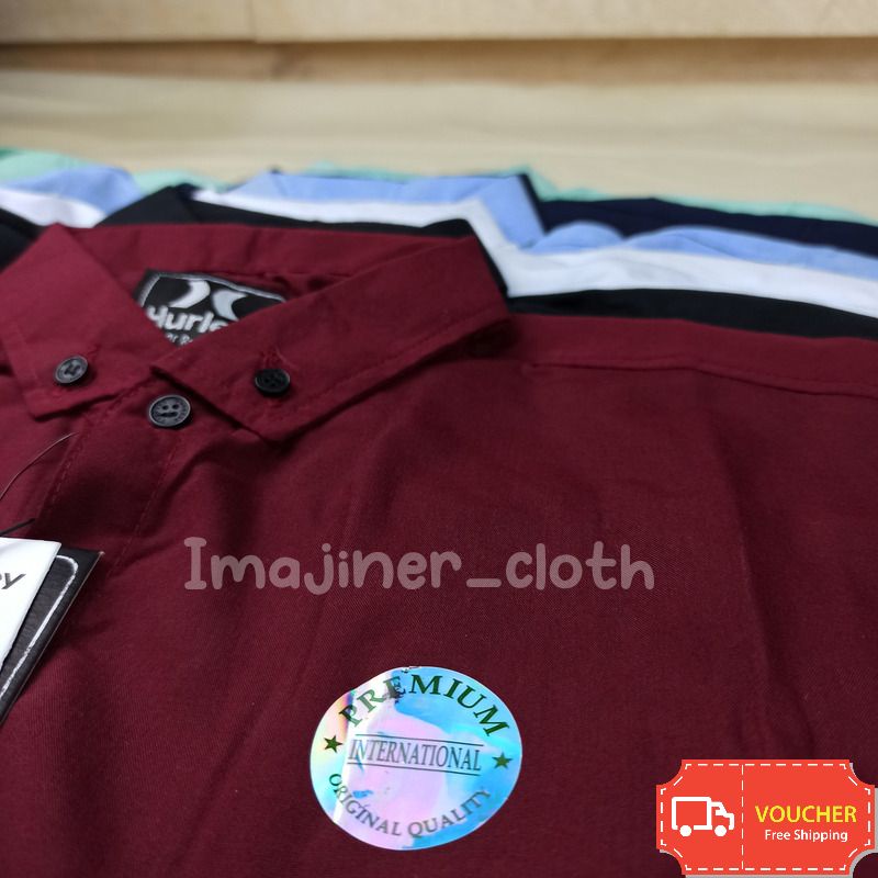 IMAJINER | Kemeja Panjang Pria Cowok Gentlemen Polos Katun Kerja Kantor Formal Lengan Panjang | Kemeja Pria | kemeja kerja | Kemeja Cowok Polos Lengan Panjang Hitam Putih /Kemeja Pria/kemeja katun Slimfit 2021