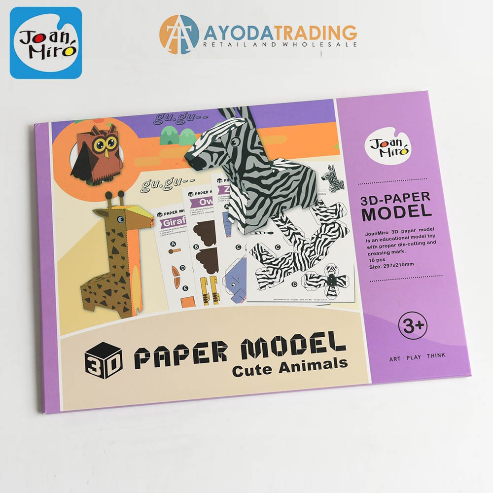 Joan Miro 3D Paper Model Paper Craft Mainan Edukasi Kertas Lipat