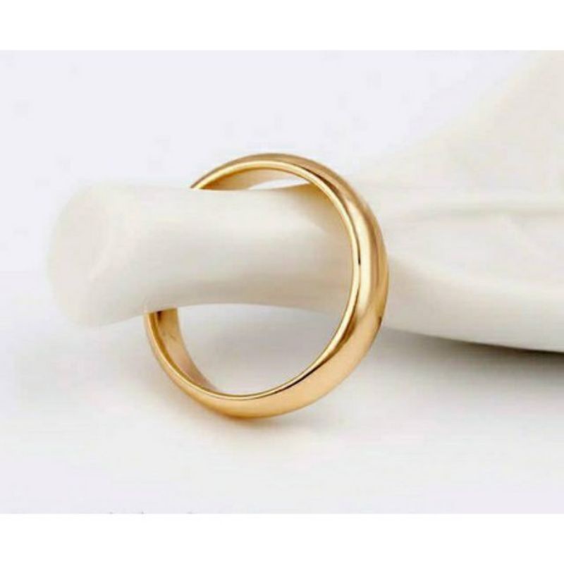 Perhiasan Cincin Emas Simple Polos (Emas Import Anti Karat Xuping Untuk Dewasa)