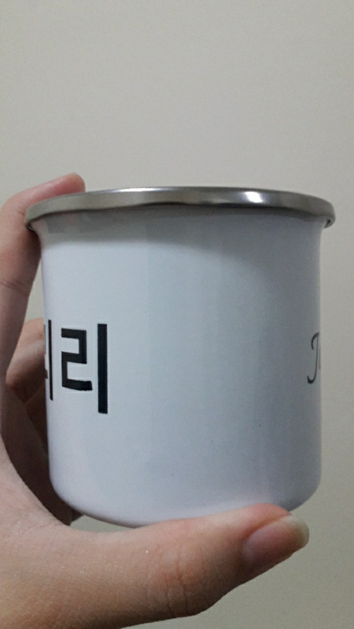 Mug Enamel 8cm Bibir Stainless  (gambar 2sisi Bisa Custom)