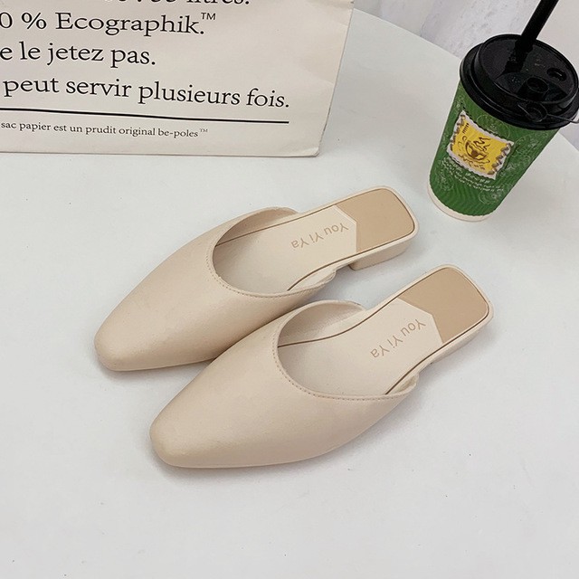 TIKTOK - Sandal Baotou wanita tumit rendah flatshoes wanita BISA COD