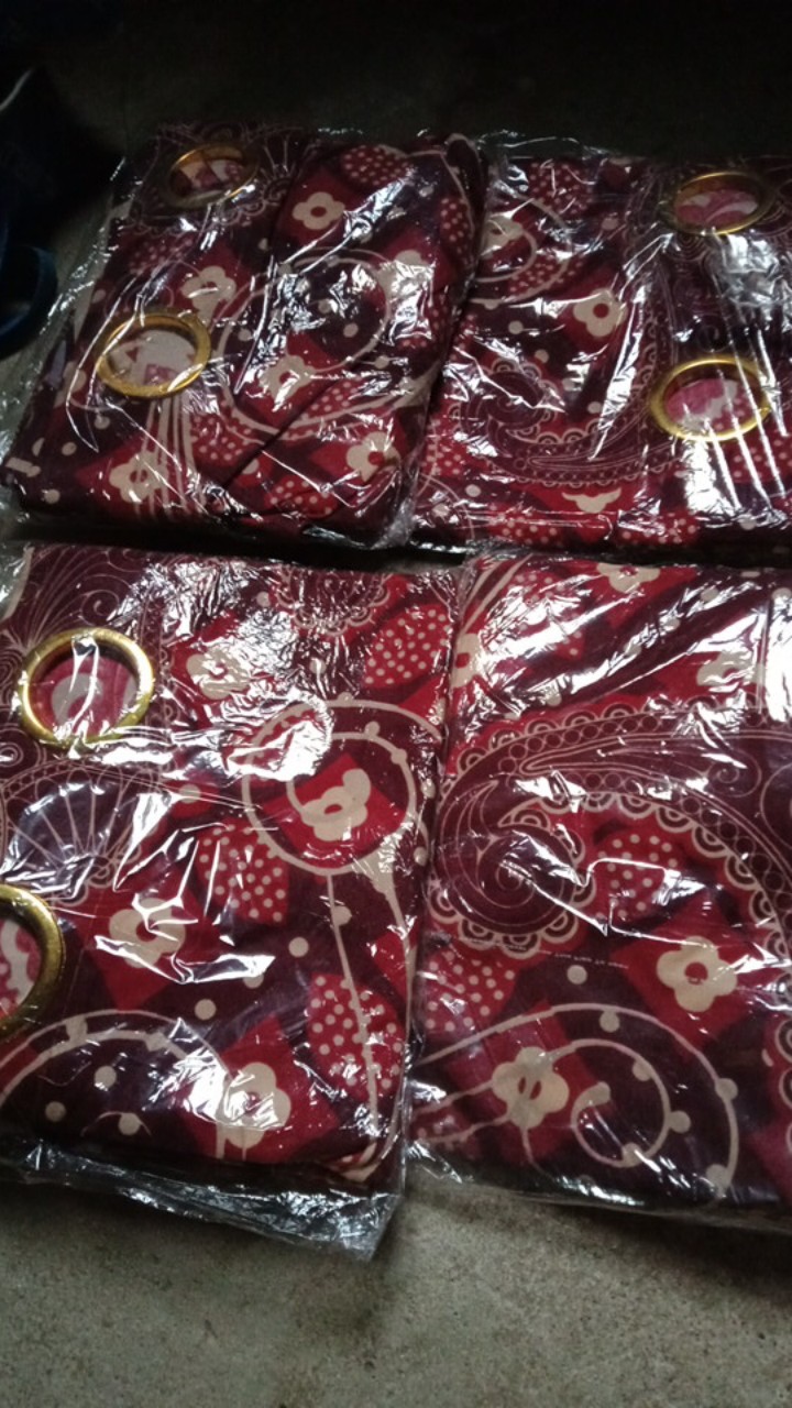 1kg Muat 4 Gorden // Gorden Tirai Smokering Embos Coklat Tua!! Ukuran 115x200 / Horden Murah