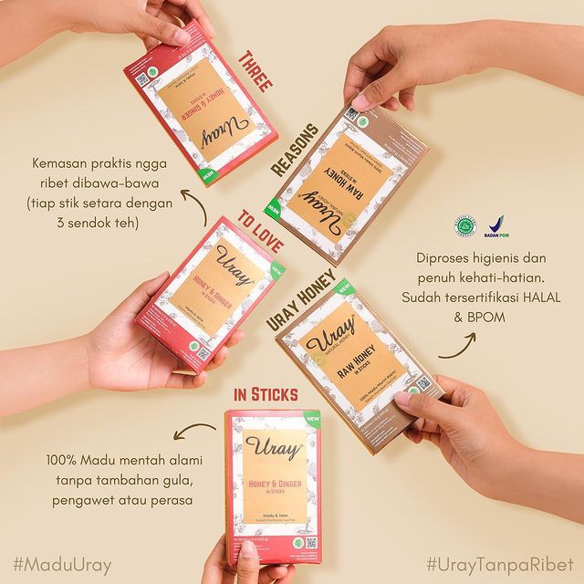 MADU URAY STICK SACHET ASLI MURNI | GINGER MADU HUTAN NUTRISI NATURAL HONEY