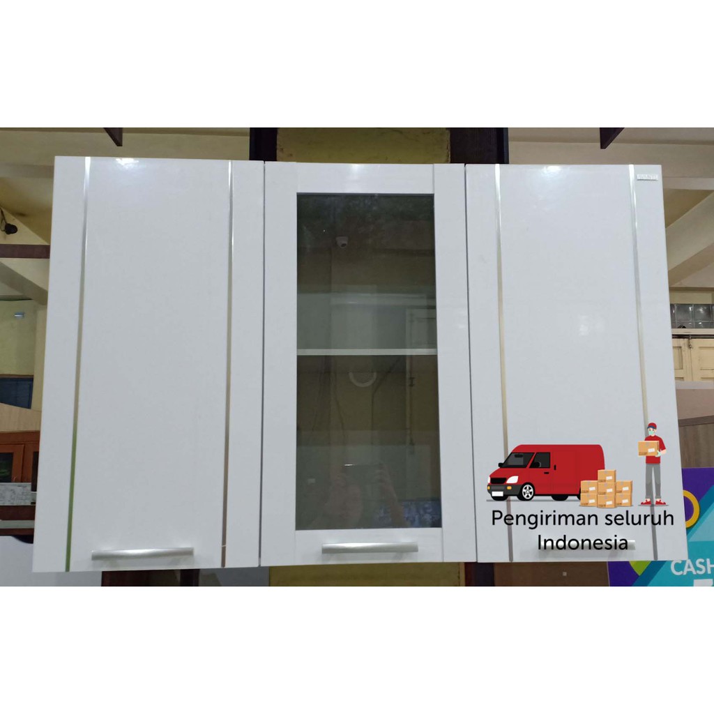 Kitchen set 3 pintu atas Madrid putih minimalis LUAR BANDUNG