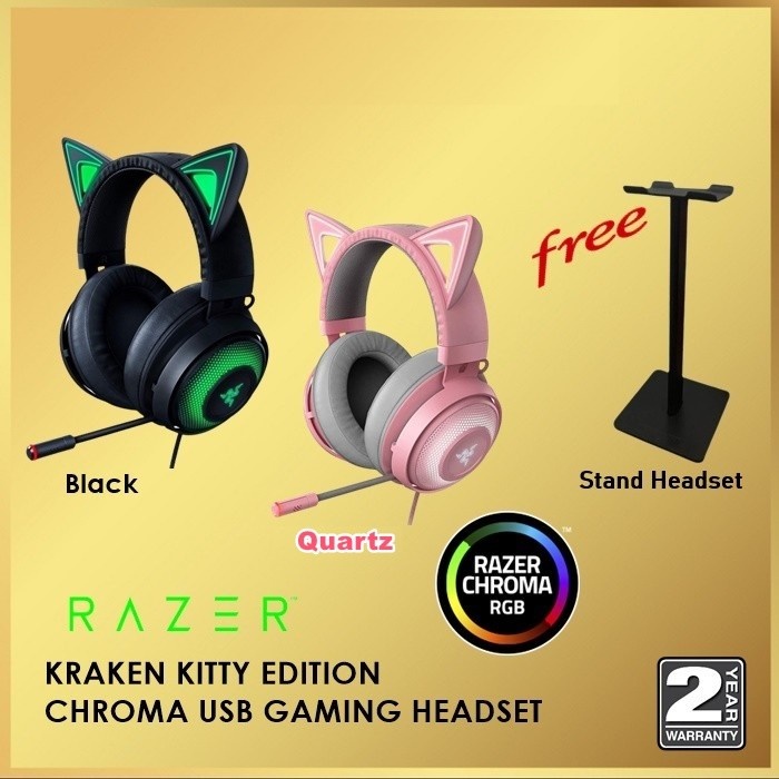 Razer Kraken Kitty Edition - Gaming Headset - Hitam