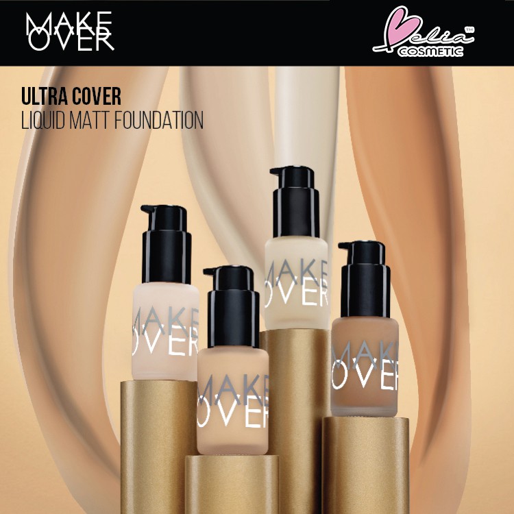 ❤ BELIA ❤ Make Over Ultra COver Liquid Matt Foundation (makeover) 33ml