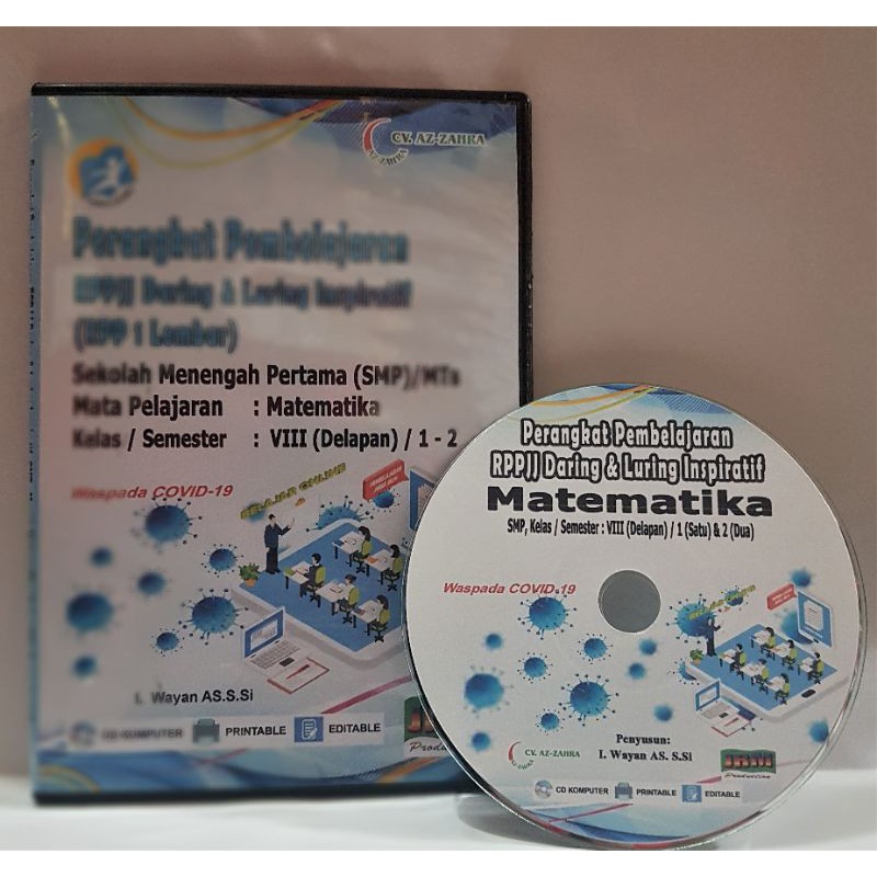 cd rpp k13 versi 1 lembar ppj daring luring mapel matematika kelas viii 8 smp mts revisi terbaru