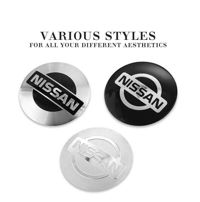 4pcs Stiker Cover Hub Tengah Velg Mobil Bahan Aluminum 56mm Untuk Nissan Qashqai J11 J10 Juke X Trail T32 T31 T30 Terrano 2 Tendangan