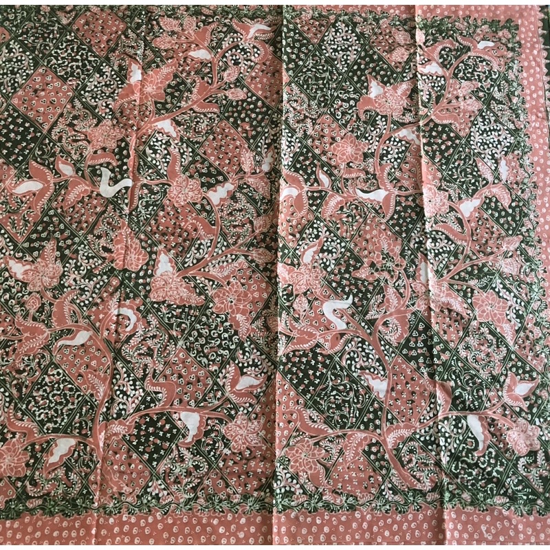 Kain Batik Tulis motif sidomukti dasar salem hijau botol