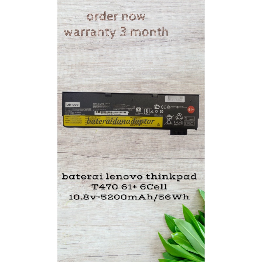Baterai Thinkpad T470 61+ 6Cell
