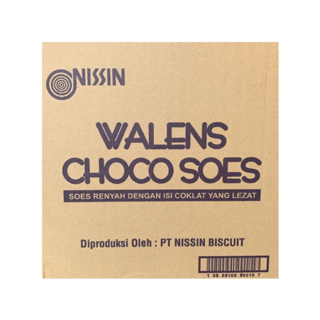 

Nissin Walens Choco Soes 100gr x 30 Pcs KARTONAN - Walens Cokelat Karton