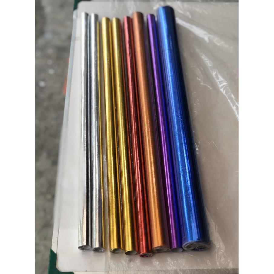 

Kertas Metalik GOLD/ SILVER/ BIRU/ UNGU/ MERAH/ ORANGE - Biru