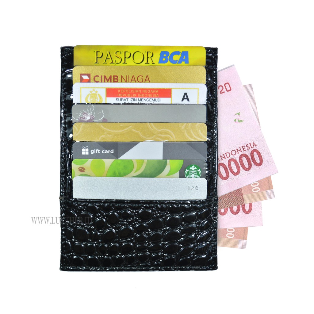 LUXTHER - CARD WALLET 16 SLOTS CROCO LEATHER / DOMPET KARTU / DOMPET MURAH / DOMPET WANITA / DOMPET UNISEX