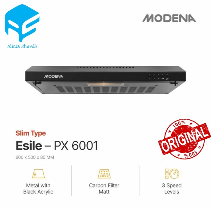 COOKER HOOD MODENA PX 6001 PX6001 PENGHISAP ASAP ESILE PX-6001