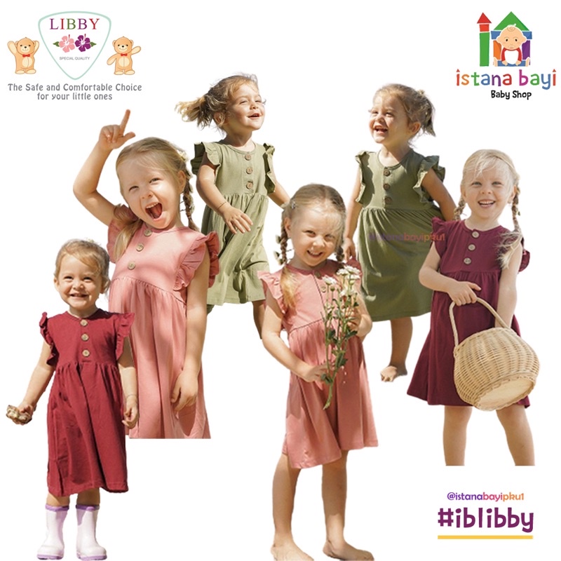 Libby Earth Colors Nara Dress - Dress Anak/Baby dress Murah