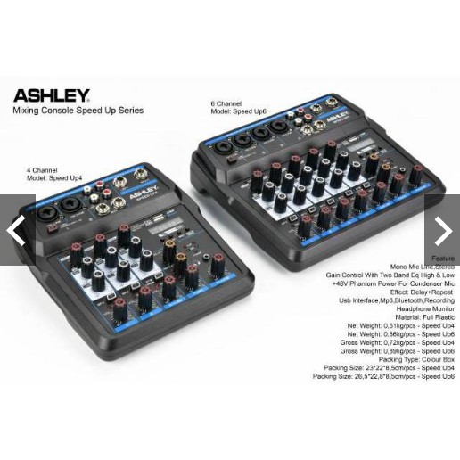 mixer mini ashley speed up4 - Speed up6 bluetooth usb ORIGINAL GARANSI RESMI ASHLEY 1 TAHUN