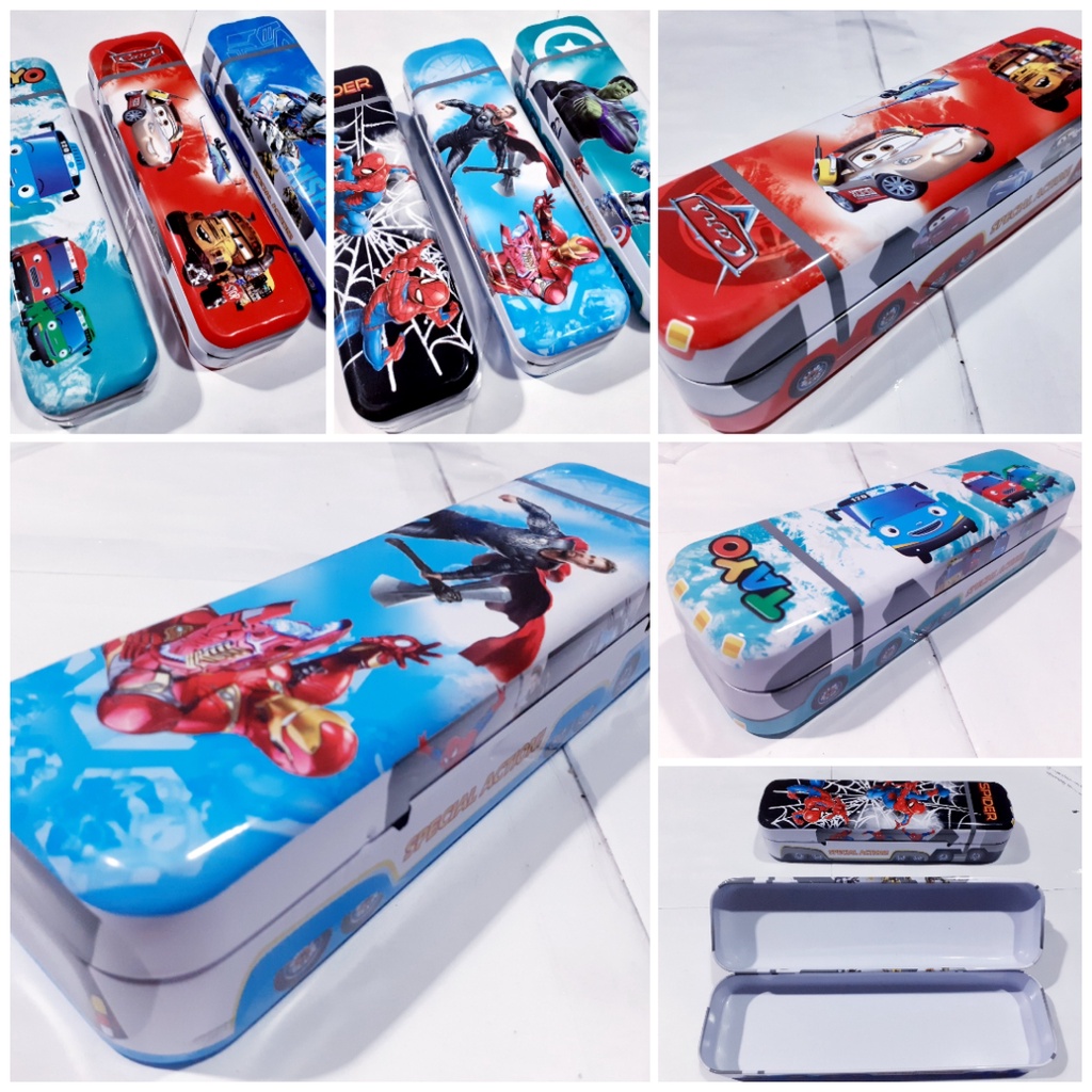 

CWS - KOTAK PENSIL KALENG / PENCIL CASE MOTIF BUS KARAKTER KARTUN. TERMURAH QZ5901
