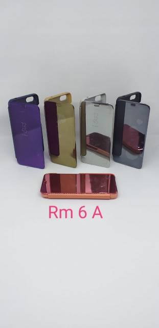 Case Flip Mirror Xiaomi Redmi 6A Clear View Auto Lock