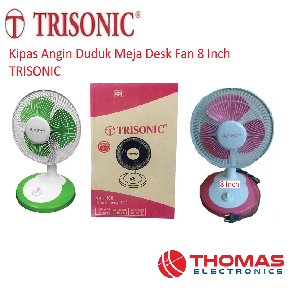 Kipas Angin Duduk Meja Desk Fan 8 Inch TRISONIC