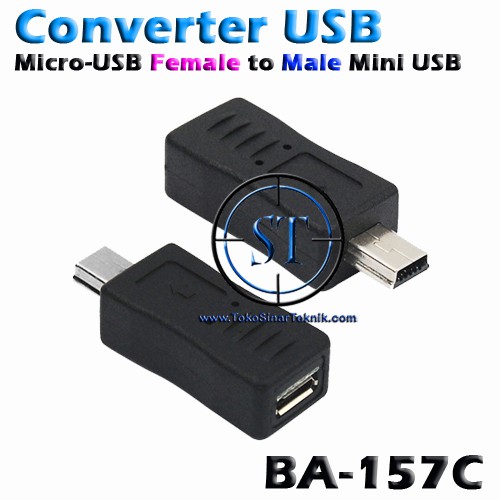 BA-157C Converter Micro USB to Mini USB Adapter High Quality Konverter Sambungan MIcro Usb Female to Mini USB Male