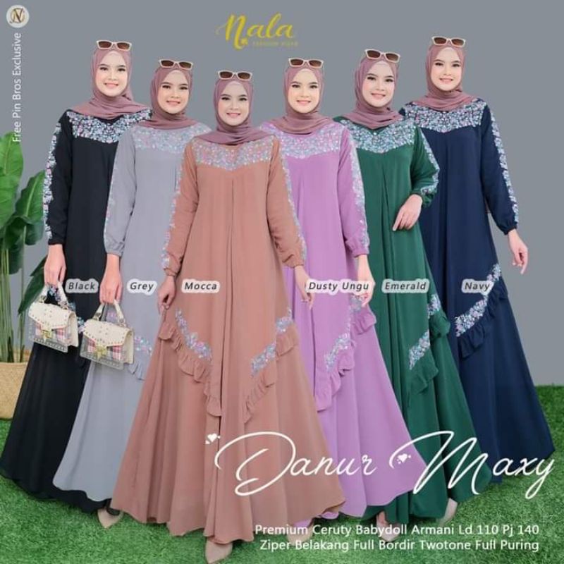 Danur maxy / gamis ceruty babydol premium / gamis bordil