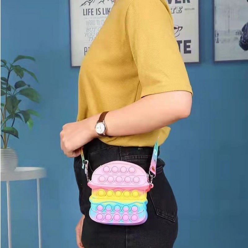 Tas Selempang Hamburger Rainbow Toy BEST QUALITY