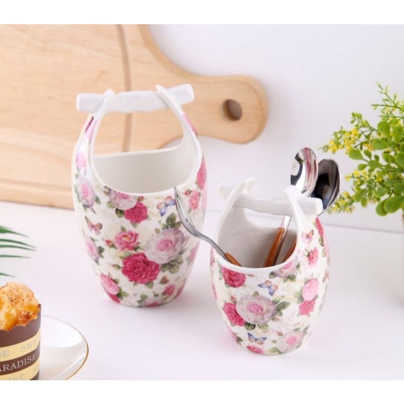 1Pcs Tempat sendok Garpu keramik Capodimonte (Besar/kecil)