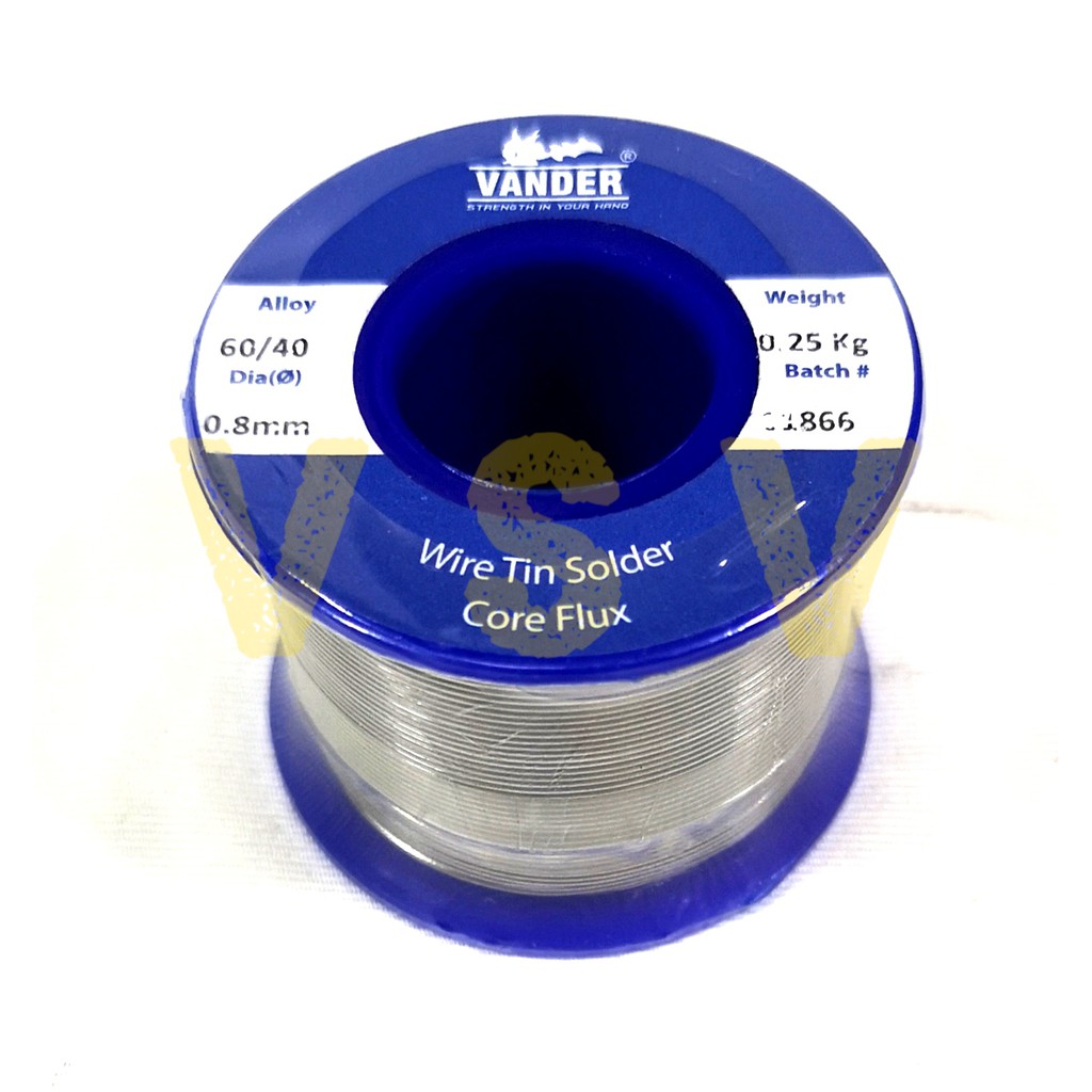 VANDER Timah solder 0.8 mm  250gr  60/40 / Wire tin solder core flux