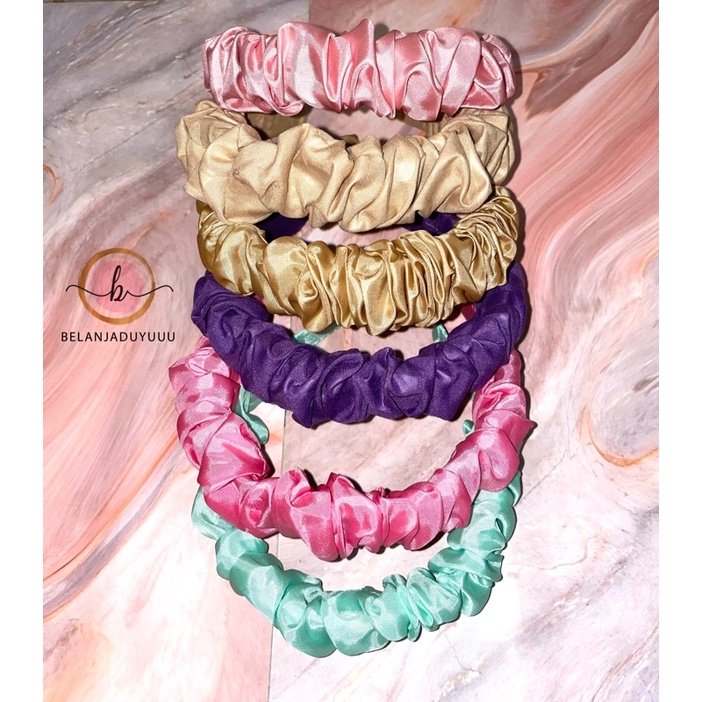 Bando Korea Kerut Scrunchie Headband Full Colors