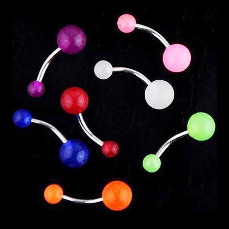 1pc Anting Tindik, Perut Pusar Bahan, Stainless Steel, Akrilik Luminous Dengan, Untuk Wanita