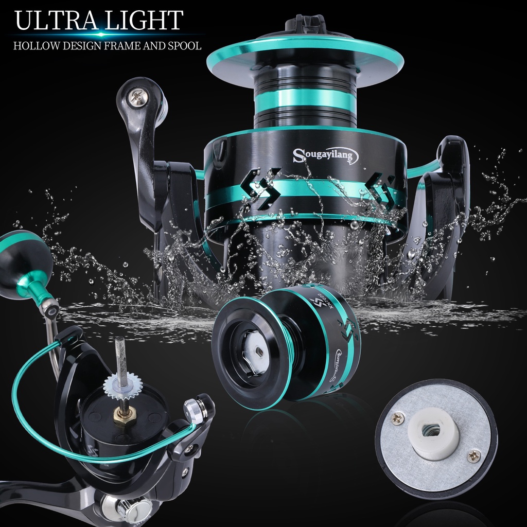 Spinning Fishing Reel Max Drag Full Metal Spool Spinning Reel 5.0: 1 4.7: 1 Rasio Gigi Kanan/Kiri Pegangan Inter-changeable Air Asin Gulungan Pancing Air Tawar Gear Tackle Luar Ruangan