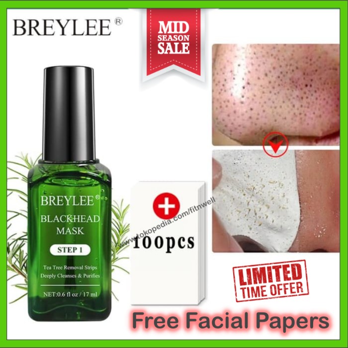 BREYLEE BLACKHEAD REMOVE MASK STEP 1 +100PCS PAPER (PENGHILANG KOMEDO)