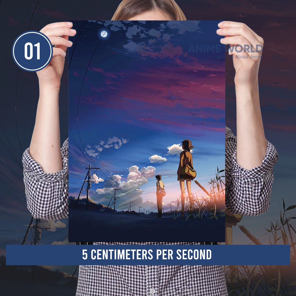 (Min. Belanja 20K) Poster Anime Byousoku 5 Centimeter Lengkap Size A3 - Hiasan Dinding 5 Centimeters