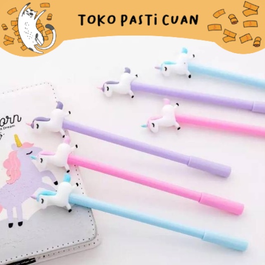 

pulpen pena gel karakter flying unicorn tinta hitam bisa COD keperluan anak sekolah pen lucu imut bolpen fancy unik termurah import