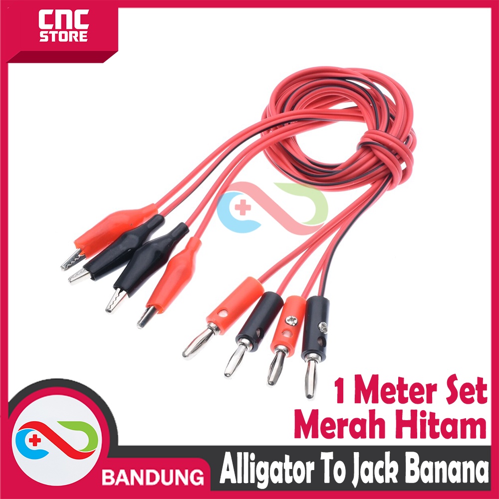 KABEL ALLIGATOR TO JACK BANANA 1 SET MERAH &amp;amp; HITAM 1 METER