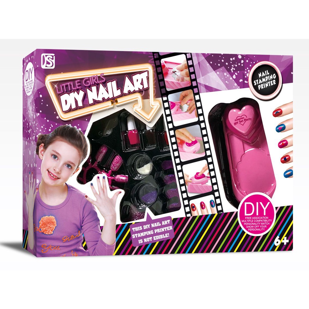 Mainan DIY Anak Perempuan Kutek Anak Stiker Gel Nail Polish Kuku Kids Manicure Set Mainan Anak Cat Kuku Kutek Pencetak Kuku Anak Cetak Kuku