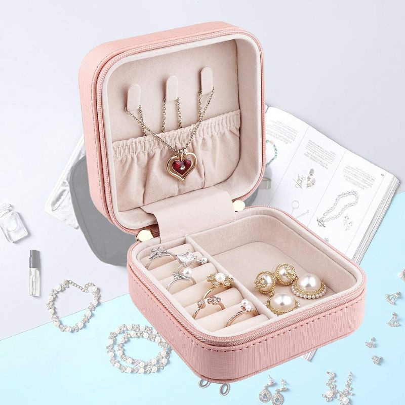 Kotak tempat perhiasan travel jewelry box aksesoris wadah kalung tempat cincin wadah anting giwang g