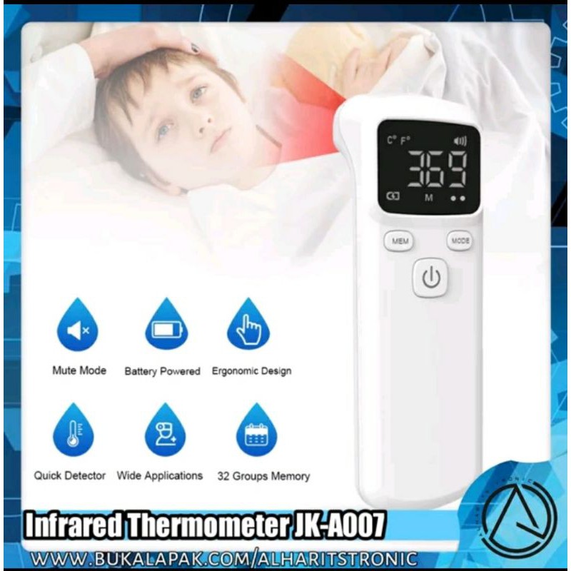 JK-A007 Pengukur Suhu Tubuh-Thermometer Infrared Digital Thermo Gun Meter - Termometer Alt for Omron
