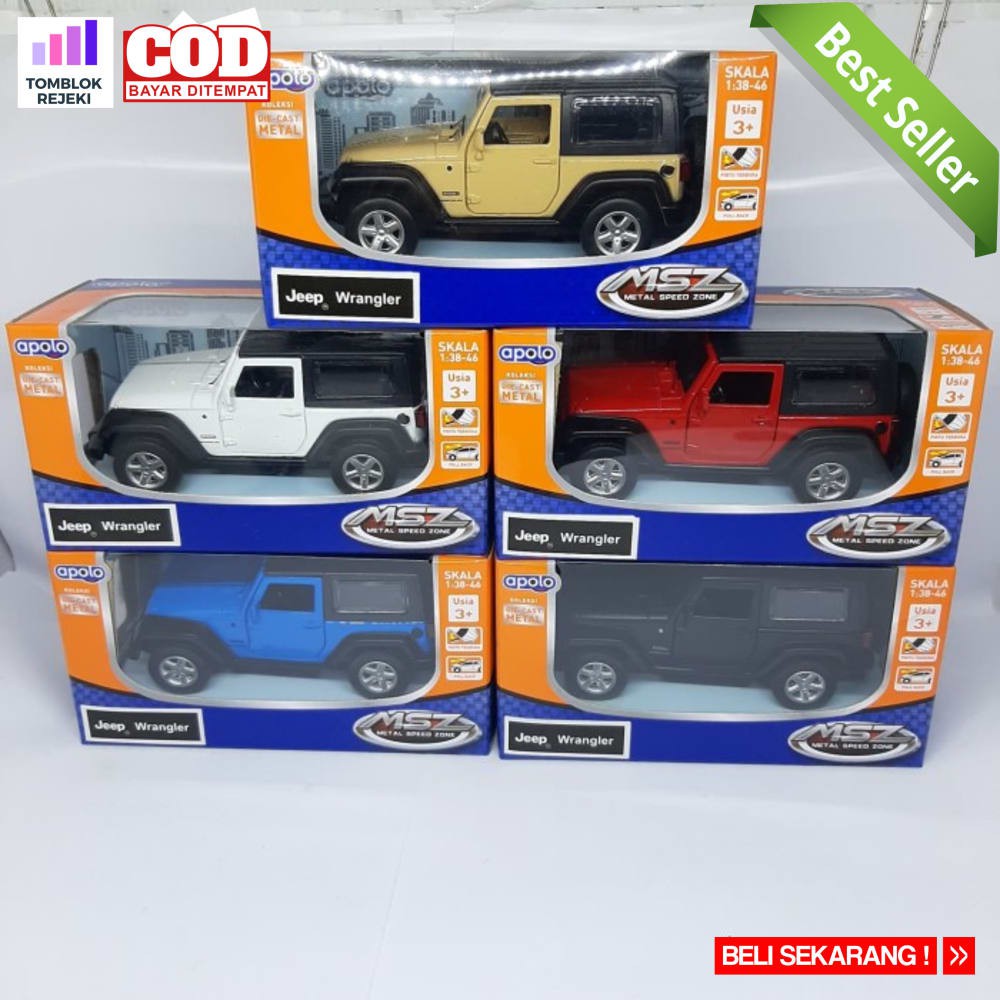 [PROMO]Diecast Miniatur Mobil Jeep Wrangler - Koleksi Die-Cast Metal Apolo