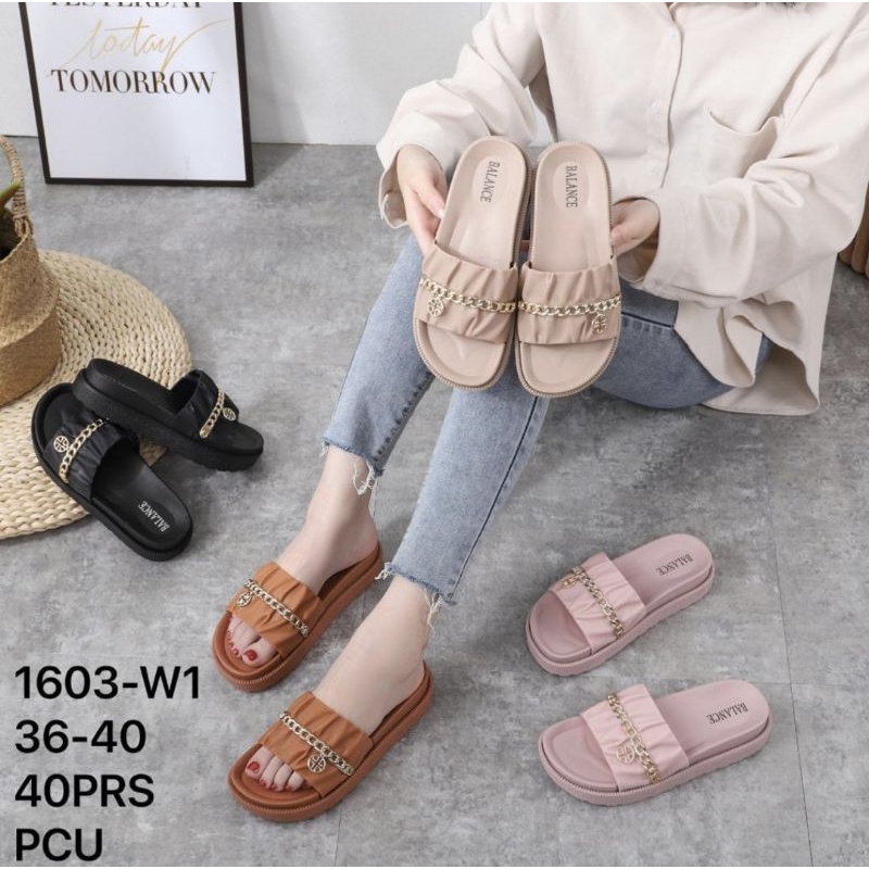 SANDAL PEREMPUAN BALANCE 1603-S15 SANDAL SLOP TEBAL TINGGI