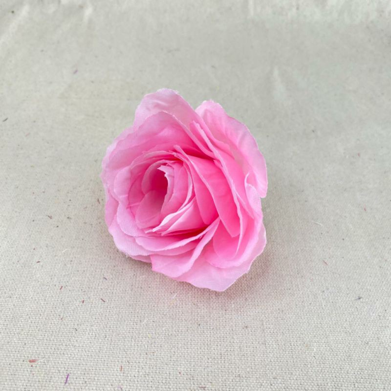 Kuntum Bunga Mawar Rose Italy (satuan) Bunga Artificial / Bunga Plastik / Bunga Dekorasi /Pernikahan-Pink