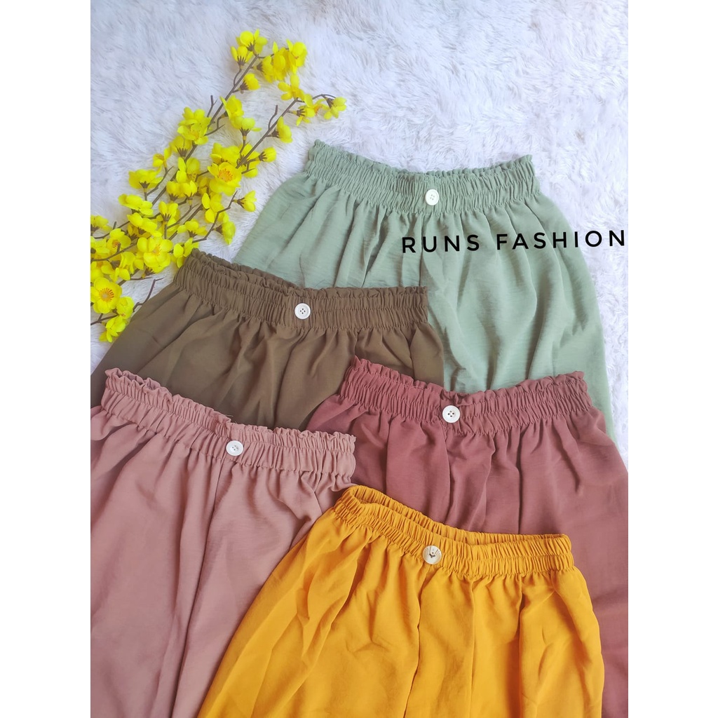 CRINKLE AIRFLOW LOOSE PANTS KANCING DEPAN / KULOT CRINKLE KANCING