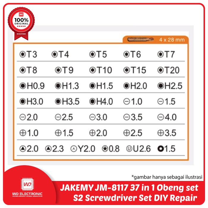 Obeng set Jakemy JM-8117 37 in 1 Precision Screwdriver Set