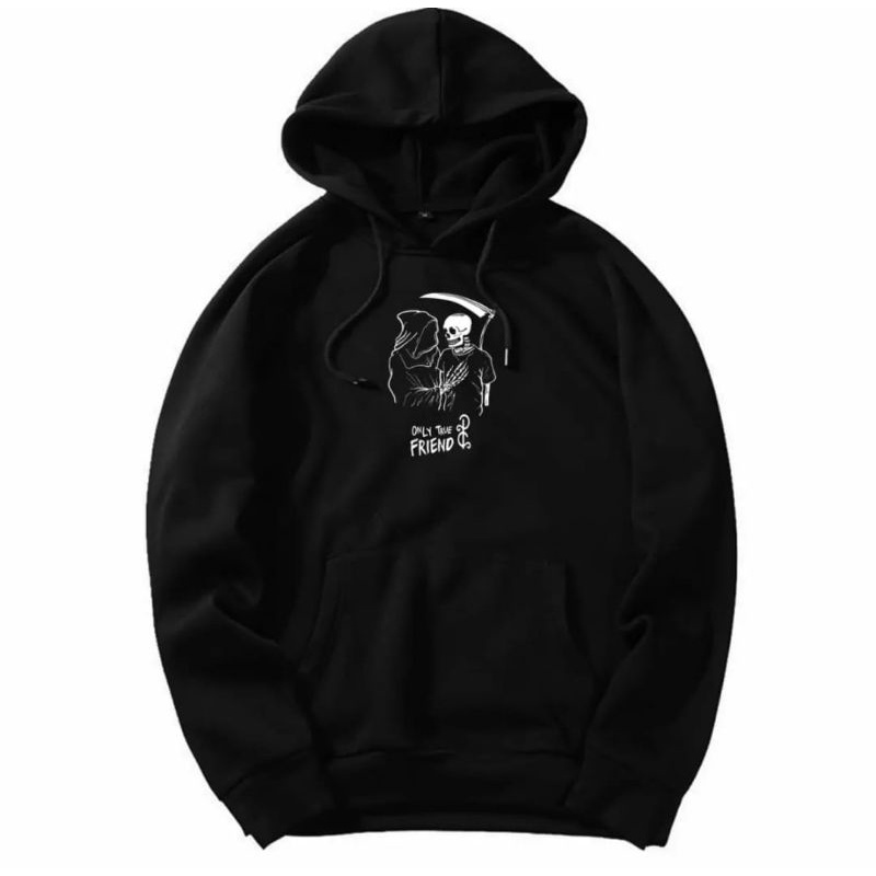 [COD] Smile Sweatshirt Harajuku Oversized Black Hoodie Men Sweatshirts-Only Truip Friends