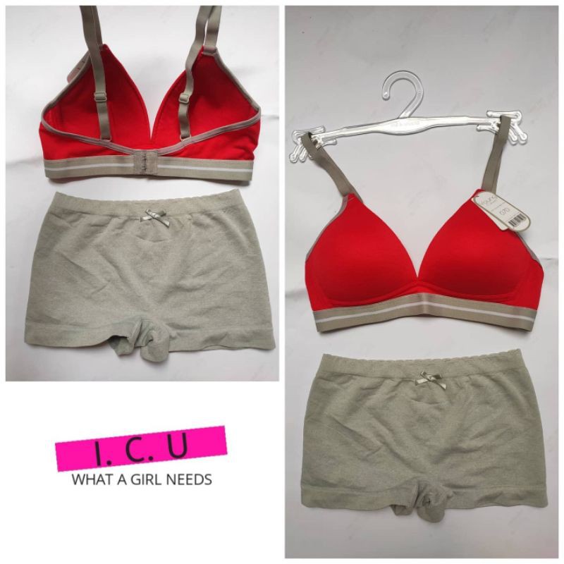 Bra Set Young Curves Sporty Red / Bra Size 32 B70 / Panty Size M