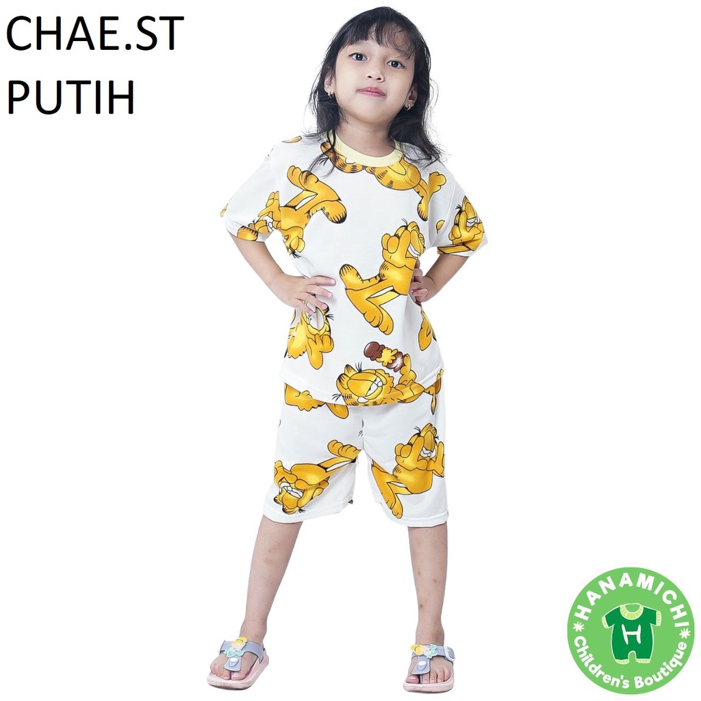 Hanamichi CHAE.ST Setelan Anak Lengan Pendek Motif Kartun