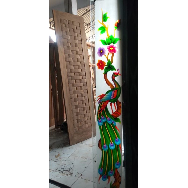 kusen pintu jendela kaca motif