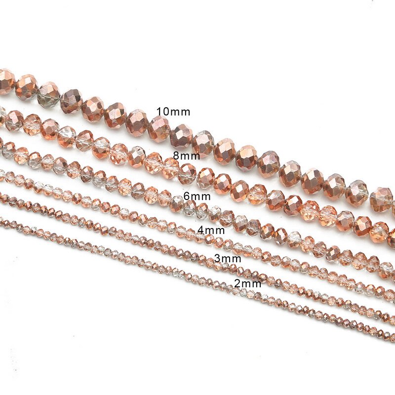 65-180pcs 2mm-10mm Manik-Manik Kristal Kaca Longgar Spacer Beads Untuk Membuat Perhiasan DIY Gelang Anting