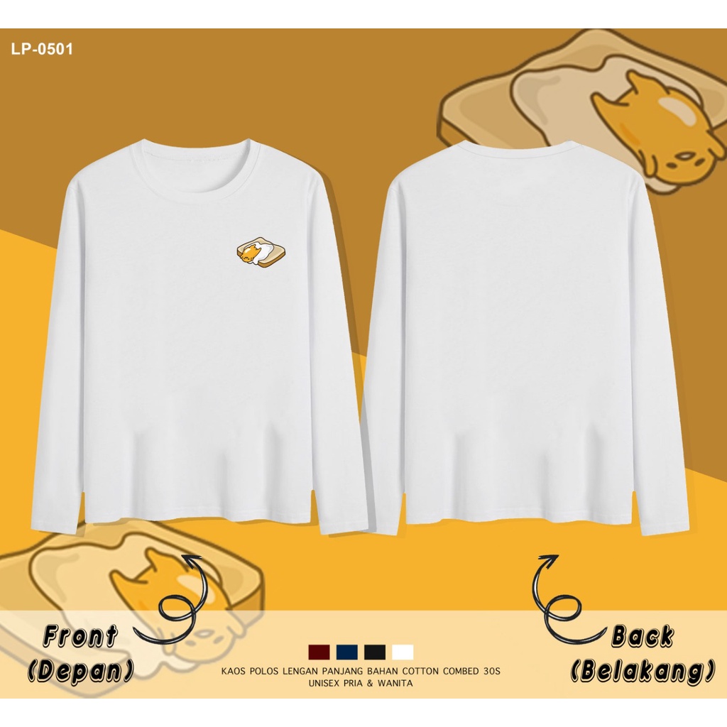 PAKAIAN KAOS LENGAN PANJANG WANITA / IMPORT / LP-0501 /  BREAD GUDETAMA SIDE